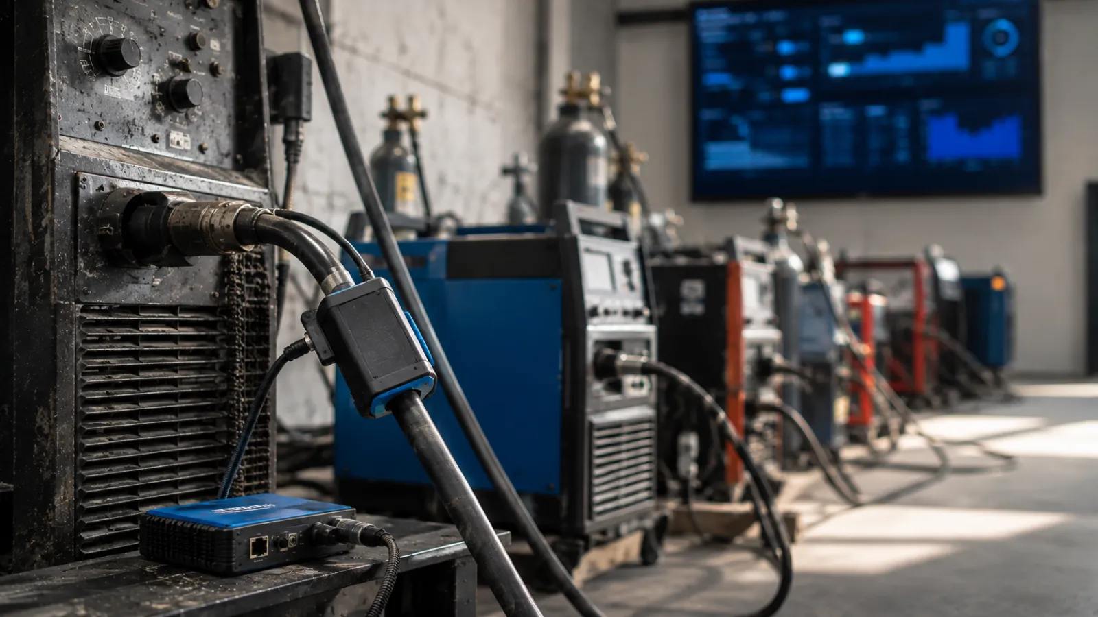 Auch alte Schweißgeräte lassen sich in die vernetzte Flottensteuerung einbinden: Strom + KI überbrücken Schnittstellen und Gerätegenerationen